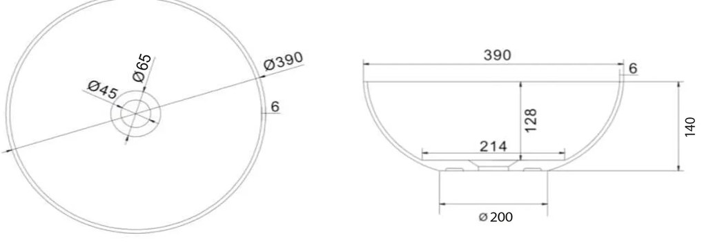Sapho Sapho, FORMIGO betónové umývadlo na dosku, priemer 39cm, antracitová, FG316