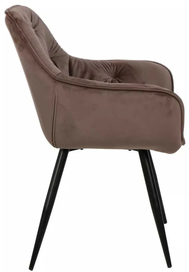Jedálenská stolička Cherry Velvet, cappuccino / čierna