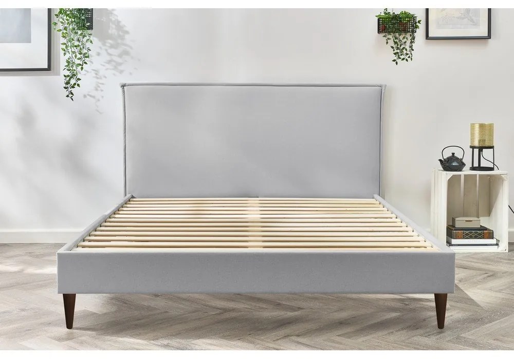 Sivá dvojlôžková posteľ Bobochic Paris Sary Dark, 160 x 200 cm