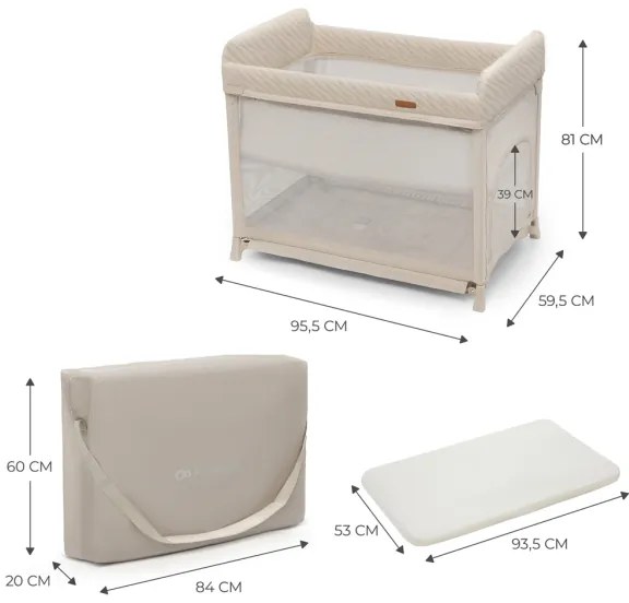 KINDERKRAFT SELECT - Cestovná postieľka MOON DREAM béžová