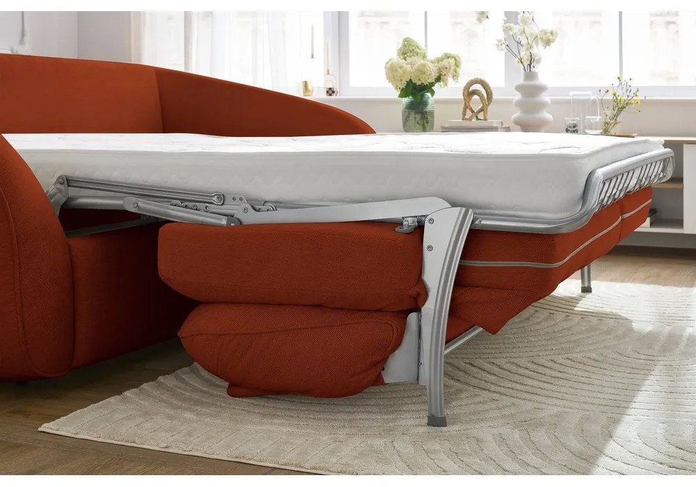 Oranžová rozkladacia pohovka 235 cm Cezanne – Bobochic Paris