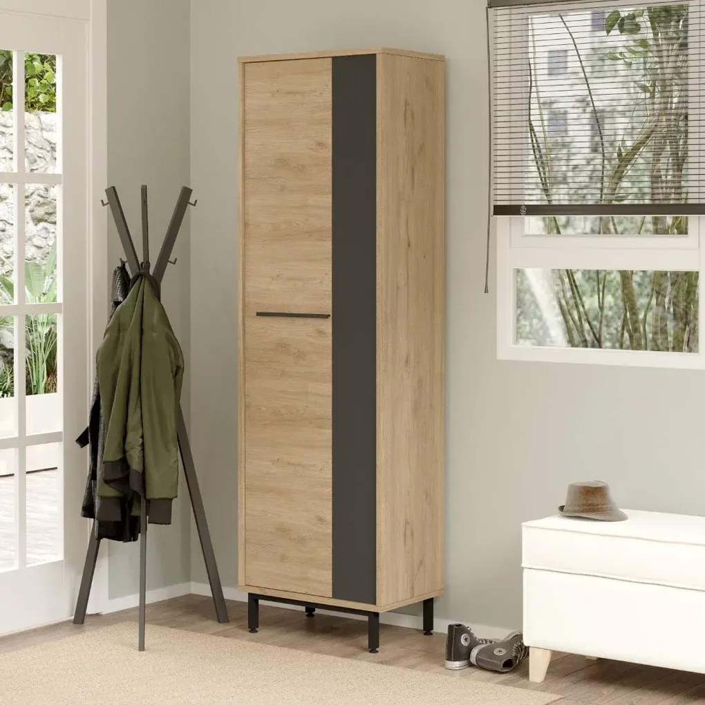 Vysoký botník Houseland Artego dub Castello/antracitovo šedý