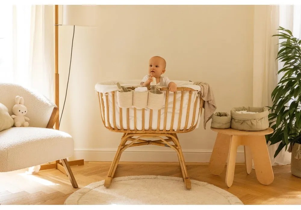 Svetlozelené látkové detské úložné boxy v súprave 2 ks ø 30x20 cm Bambie Olive – Lorena Canals