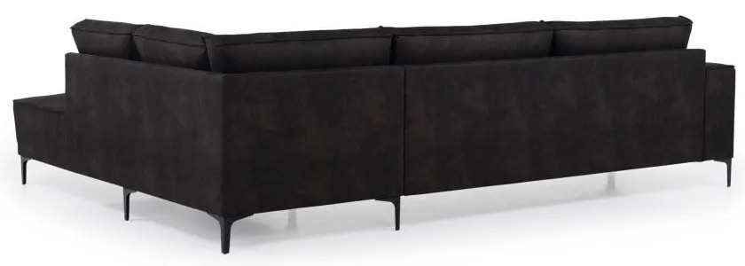 Antracitová rohová pohovka z imitácie kože (pravý roh) Copenhagen – Scandic