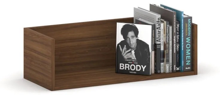 Nástenná polica PRIMO s bočnicami, 800 x 310 x 250 mm, orech