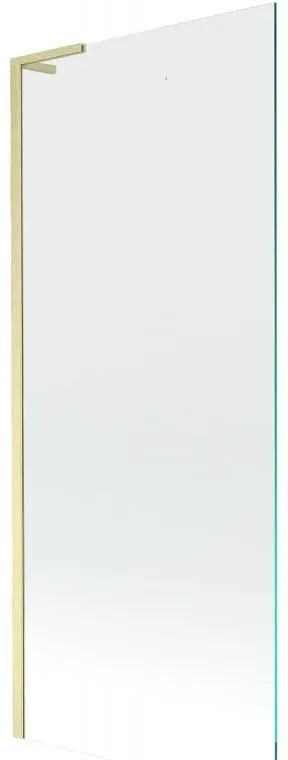 Mexen Next L, 1-krídlová vaňová zástena 80 x 150 cm, 6mm číre sklo, zlatý matný profil, 895-080-000-03-00-55