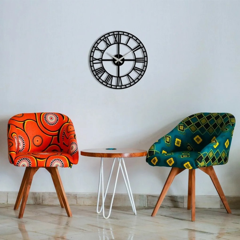 Nástenné hodiny Enzoclock - S002 Black, 48 x 48 cm