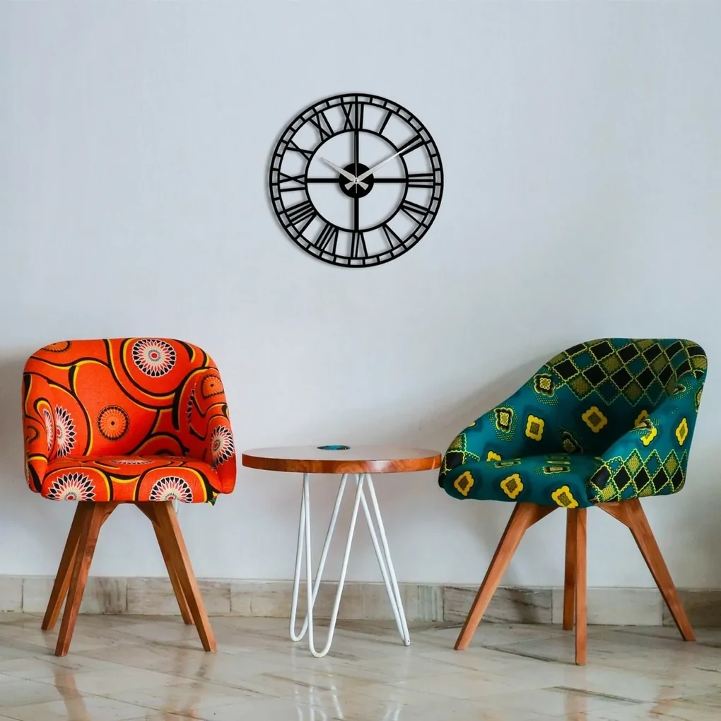 Nástenné hodiny Enzoclock - S002 Black, 48 x 48 cm