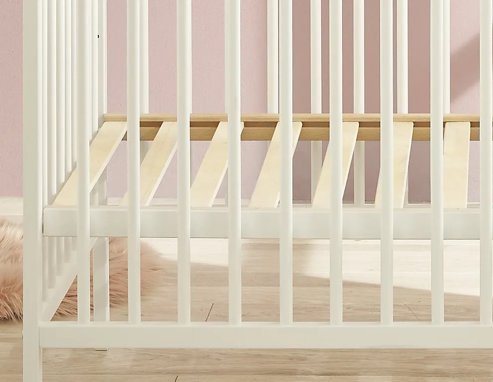 Detská baby postieľka Celia 60x120 cm, biela