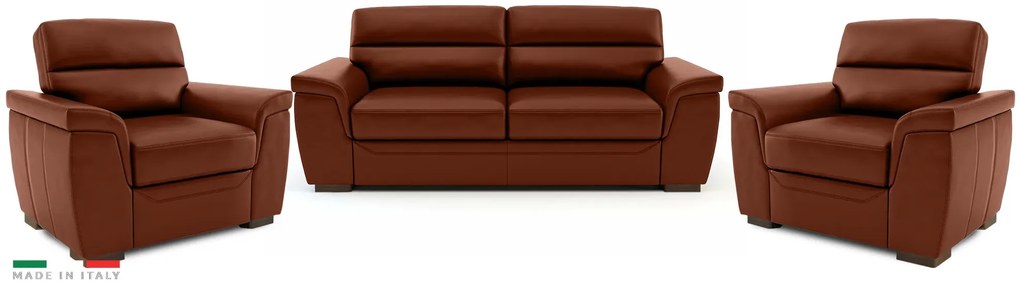 Kožená sedacia súprava ROSSO II 3+1+1, tehlová (terracotta 331)
