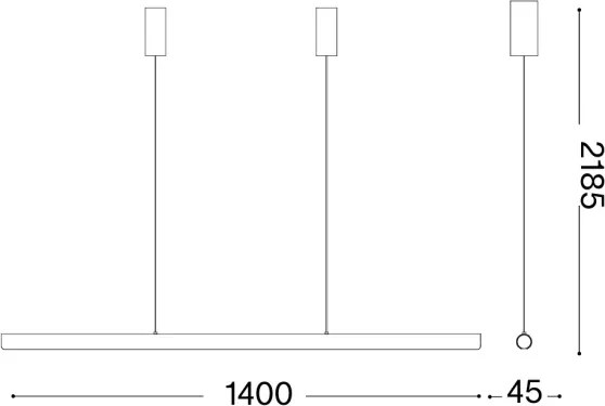 Ideal Lux - LED stmievateľný luster na lanku DORICA LED/35W/230V CRI 90 140 cm zlatý