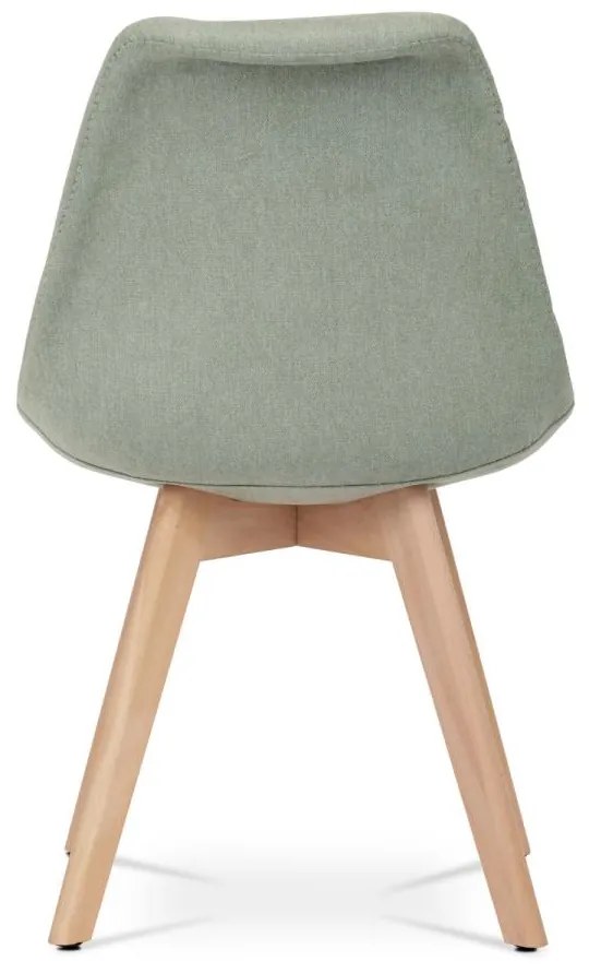 Autronic - Židle jídelní CT-751 GRN2, zelená látka, nohy bukové dřevo