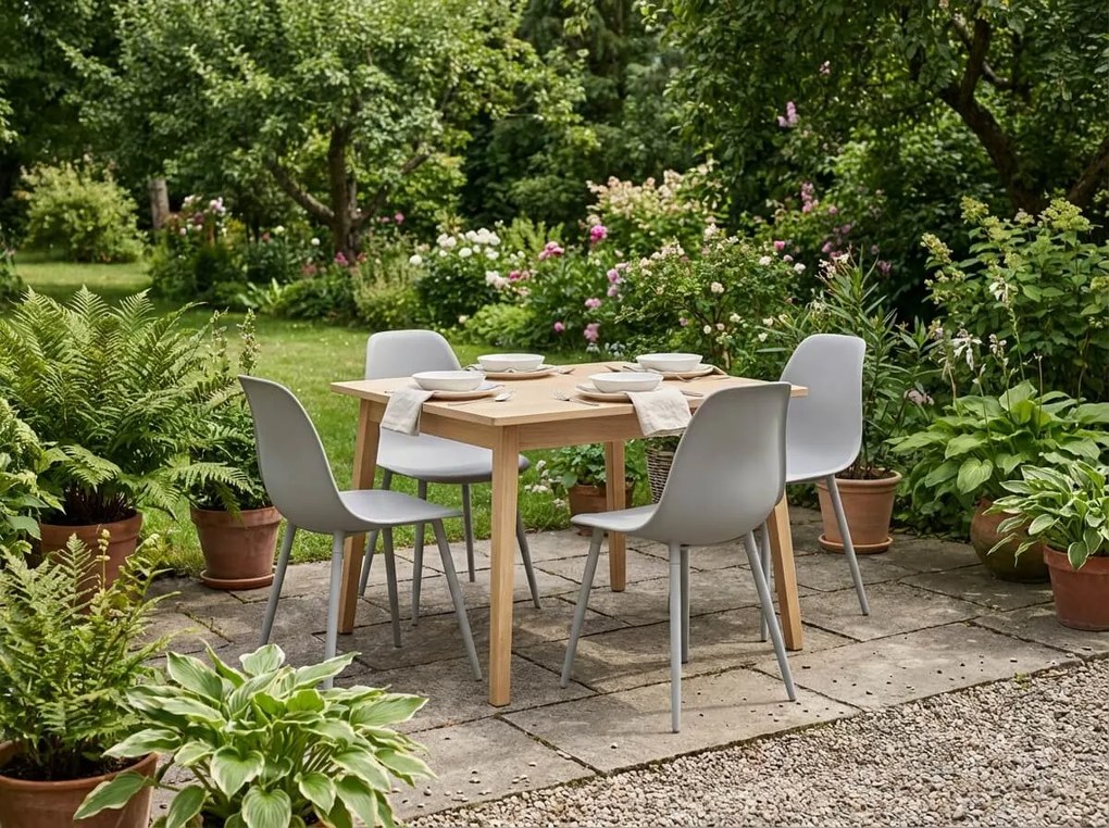 Jedálenská stolička OSAKA plastová, svetlo sivá