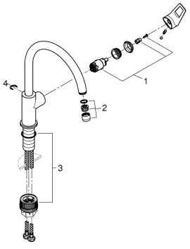 GROHE 31368001 - Drezová batéria BAULOOP lesklý chróm