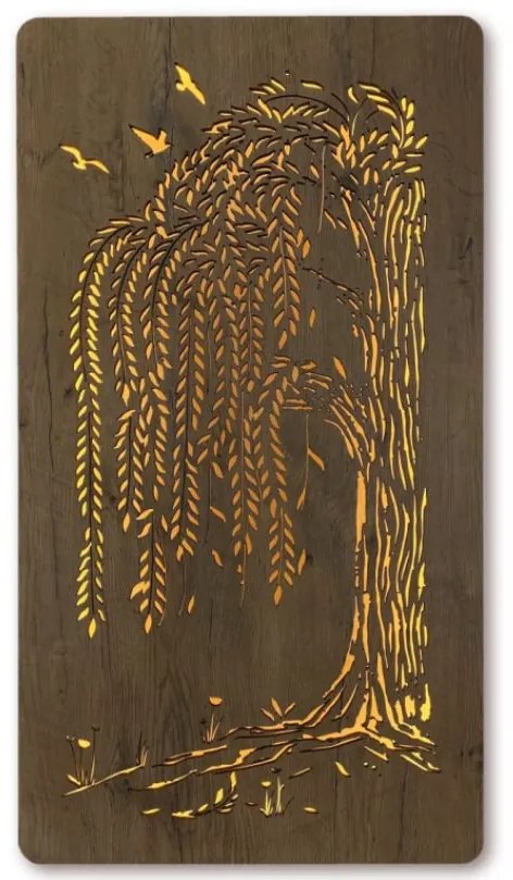 Led obraz stromu Vŕba na batériu