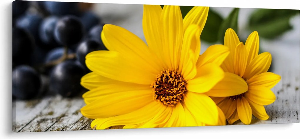 Obraz žltej kvetiny (120x50 cm)