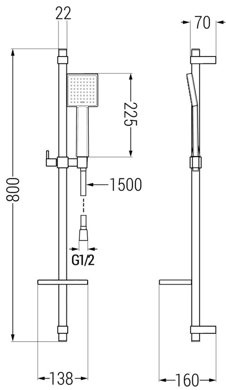 Mexen Royo vaňová sada DQ45, chróm - 72203DQ45-00