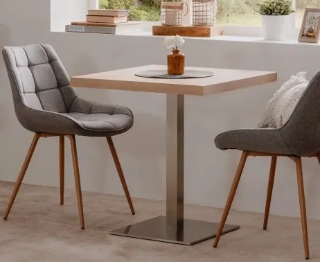 Jedálenský stôl Quadrato 70x70 cm, dub sonoma/nerez%