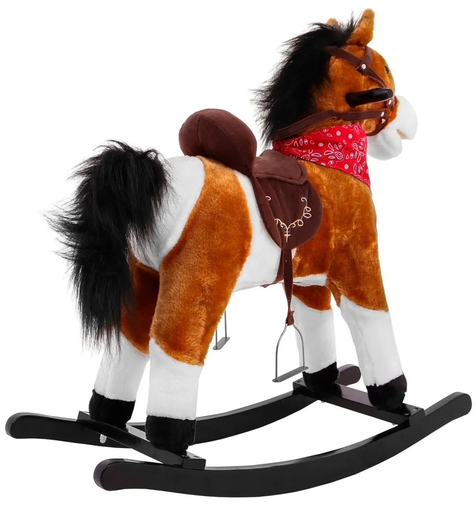 LEAN TOYS Hojdací koník Pony 74 cm - svetlo-hnedý