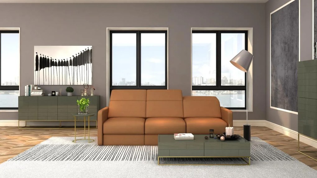 Konferenčný stolík Rose Hill 119 cm zelený/zlatý