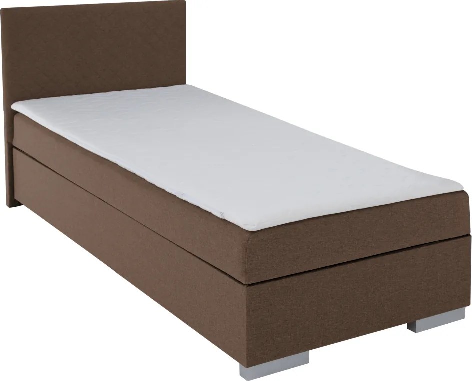 Boxspringová posteľ, jednolôžko, hnedá, 90x200, univerzálna, ADARA