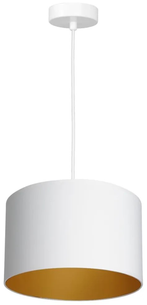 Luster na lanku ARDEN 1xE27/60W/230V pr. 25 cm biela/zlatá