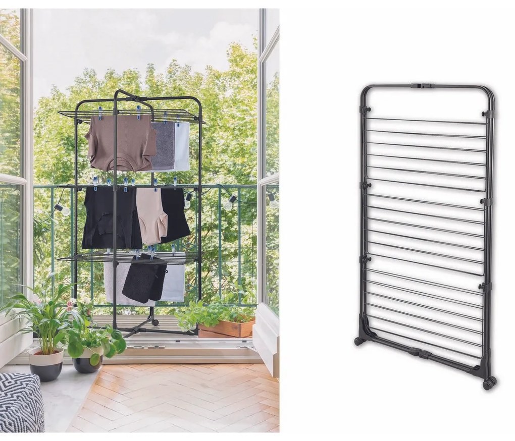 Leifheit Sušiak na bielizeň Classic Tower 270 BLACK, S