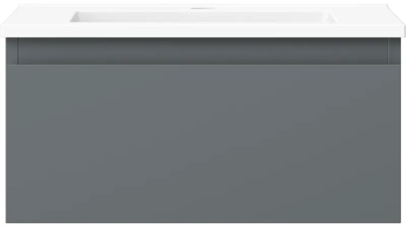 Mexen Orio, kúpeľňová skrinka 50 cm s umývadlom Otis, 1 zásuvka, grafitová matná/biela matná, 91A10-05023-1-BF66-W18M01