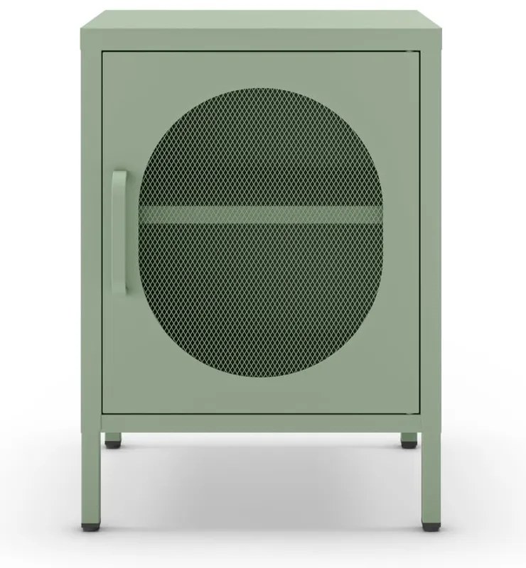 Kovový nočný stolík v mentolovej farbe Diora – Marckeric