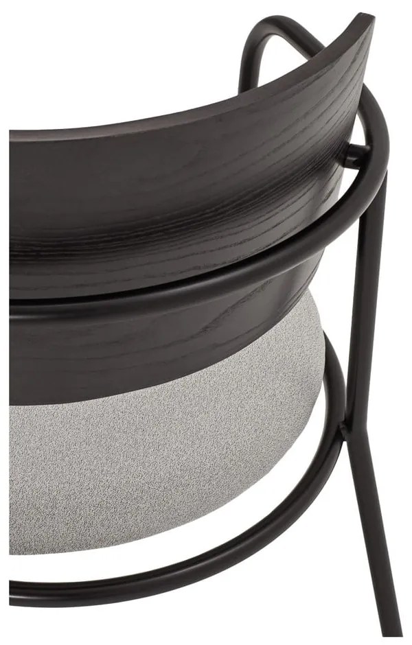 Čierno-sivé kreslo v dekore jaseňa Eclipse - Teulat