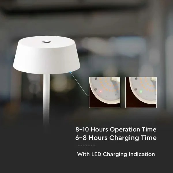 LED Vonkajšia stmievateľná dotyková dobíjacia stolná lampa LED/2W/5V IP54 biela