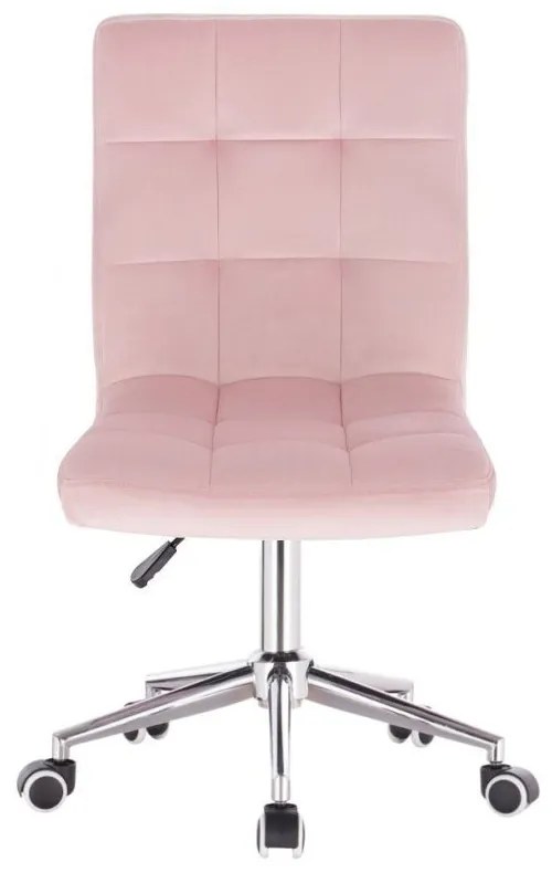 LuxuryForm DESIGN Stolička TOLEDO VELUR na striebornej podstave s kolieskami - ružová
