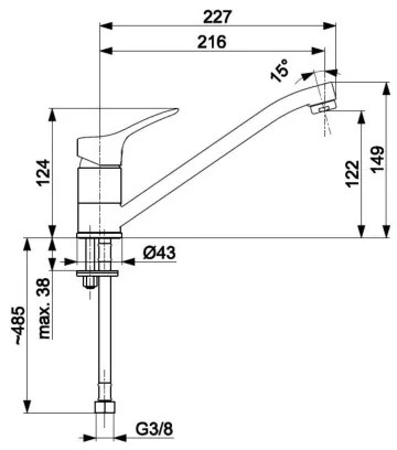 KFA Armatura 5243-915-00 - Drezová batéria MORRIS lesklý chróm