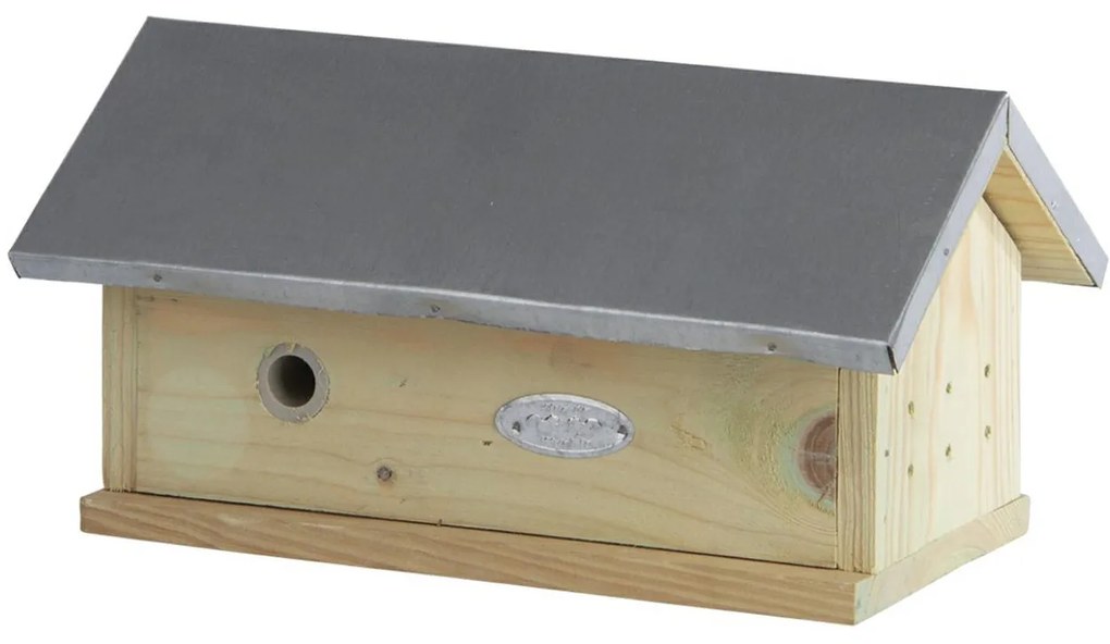 Domček pre čmeliaky Bee, 15x29x17 cm, drevo/kov, hnedá