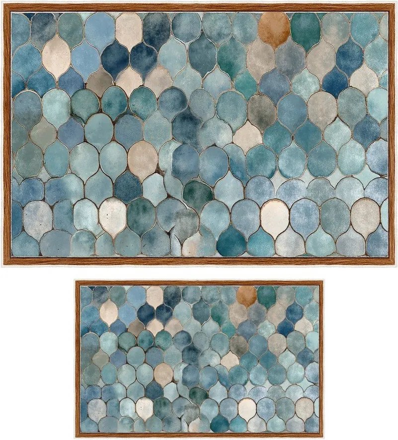 Modré kúpeľňové predložky v súprave 2 ks 60x100 cm – Foutastic