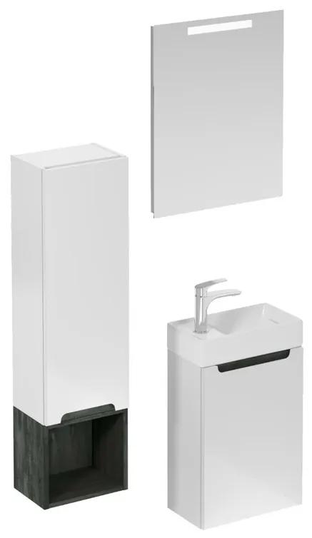 Kúpeľňová zostava s umývadlom vrátane umývadlovej batérie, vtoku a sifónu Naturel Stilla biela lesk KSETSTILLA021