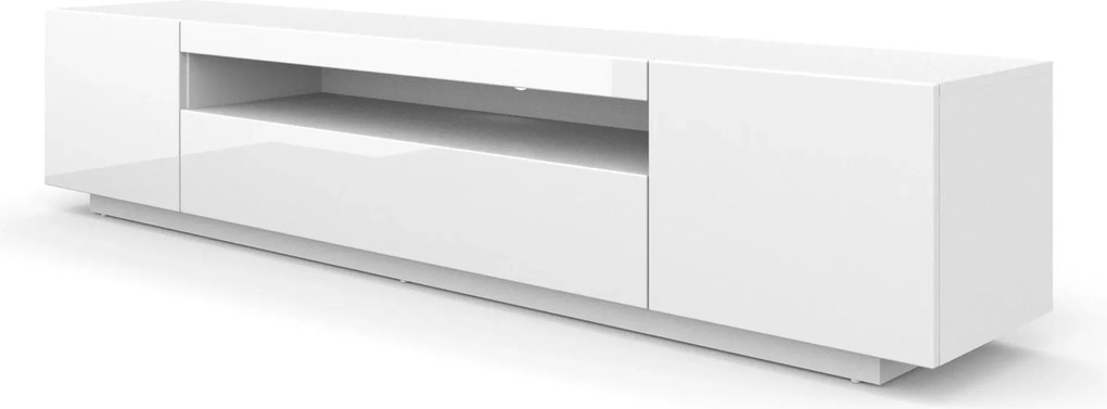 TV stolík/skrinka Nikka 200BB (biela + biely lesk). Akcia -20%. Vlastná spoľahlivá doprava až k Vám domov. 1124861