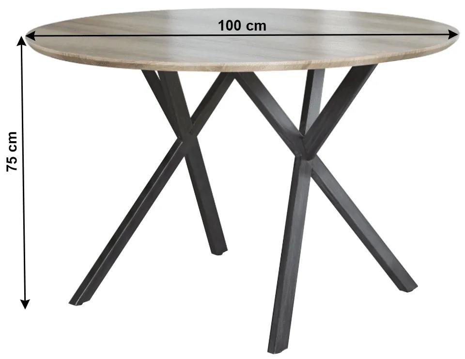 Kondela Jedálenský stôl, dub sivý/čierna, AKTON