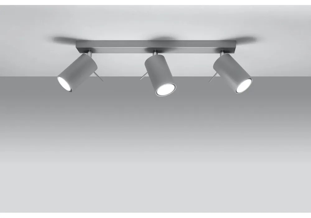 Sivé stropné svietidlo Sollux Etna, dĺžka 45 cm