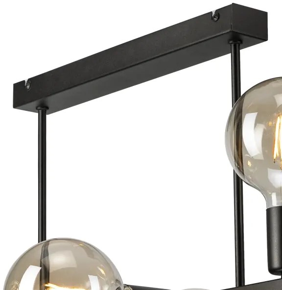 Luster na tyči ASTRID 6xE27/60W/230V čierna