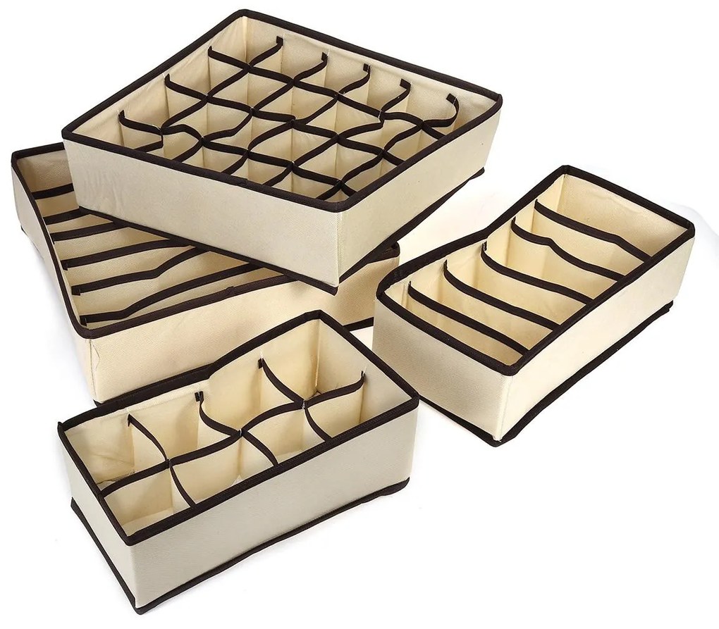 VERK GROUP Organizér na spodnú bielizeň, KIPIT, 12 priehradiek, béžová, 30 x 25 x 10 cm