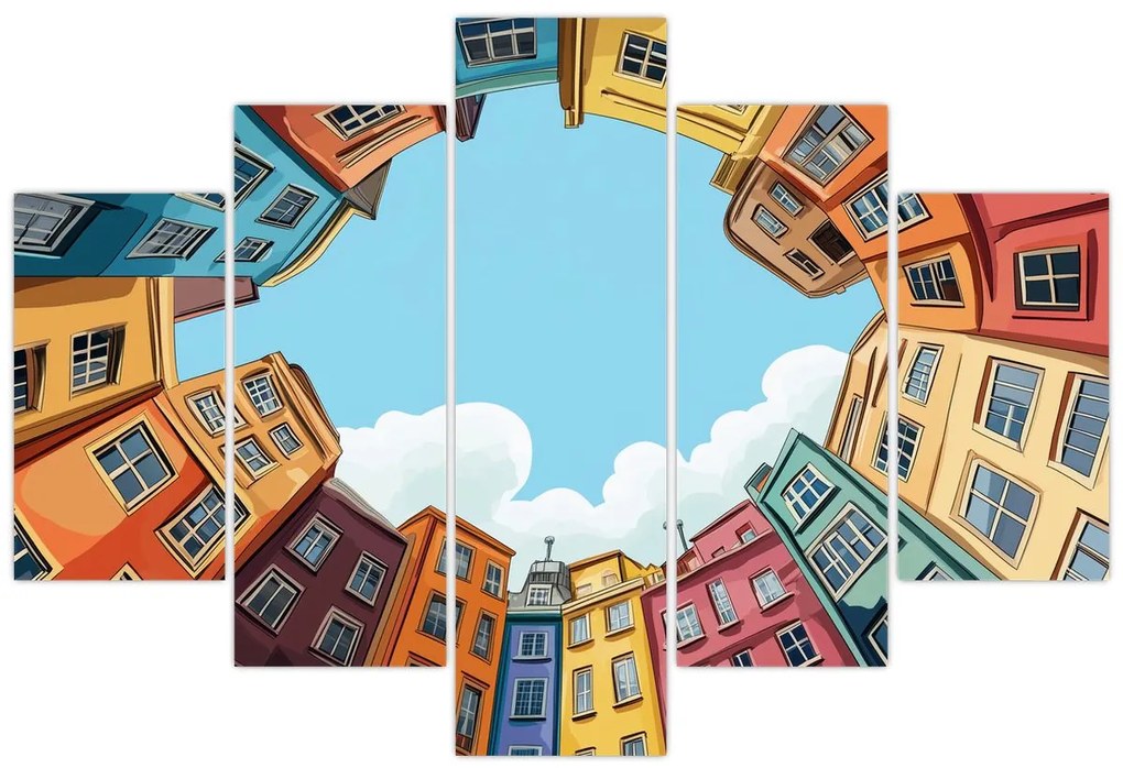 Obraz - Medzi domami (150x105 cm)