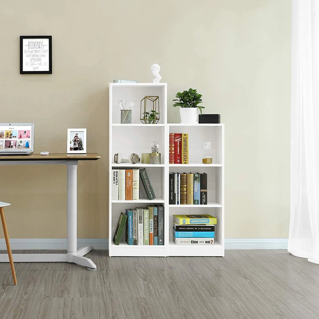 SONGMICS Knihovna LBC104W, biela