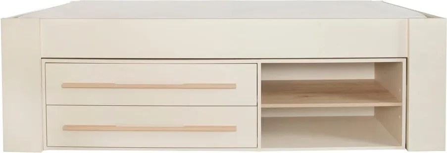 Béžová detská posteľ s úložným priestorom bez roštu 90x200 cm Captain – Roba