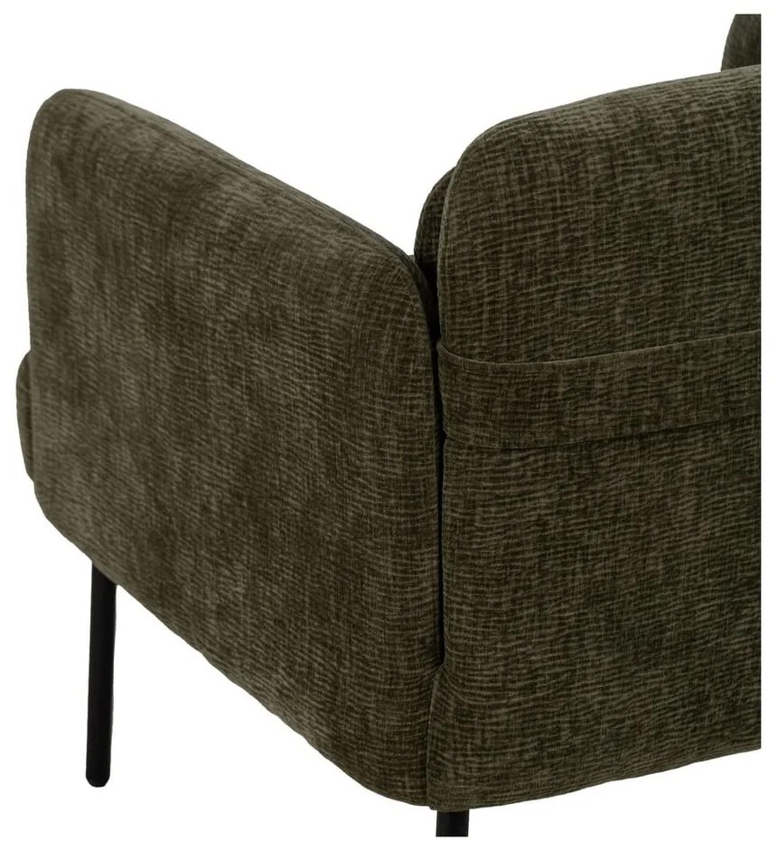 Zelené ženilkové kreslo Bind – Ixia