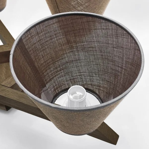 Brilagi - LED  Prisadený luster ANTHONY 5xE14/40W/230V dub orech/hnedá