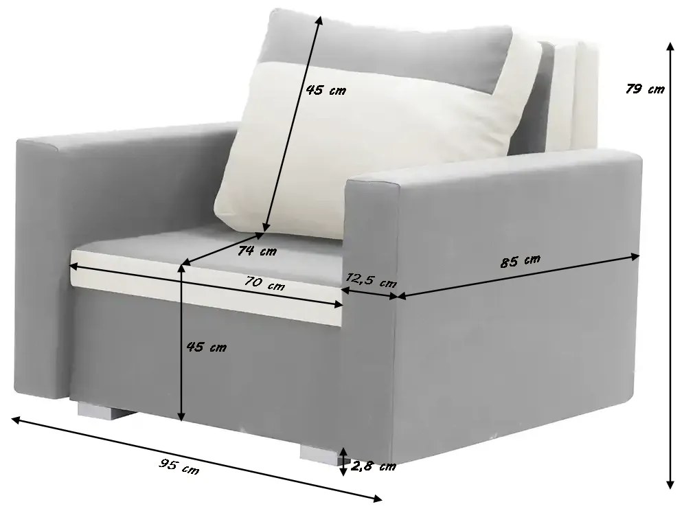 Kreslo ASTRA3 s funkciou spania Tmavohnedá/béžová