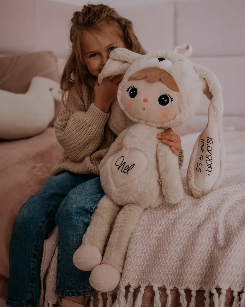 Mojkáčik - Bábika zajčik béžová XL 70 cm