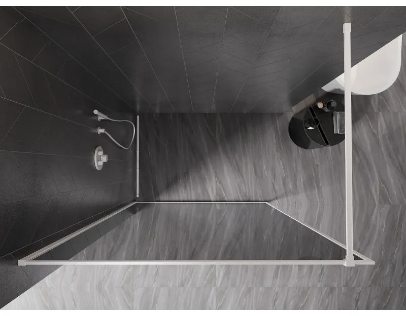 Mexen, Mexen Kioto-XF sprchová stena s rámom 90 x 202 cm, grafit 10 mm, biela - 800-090-104-20-40-X