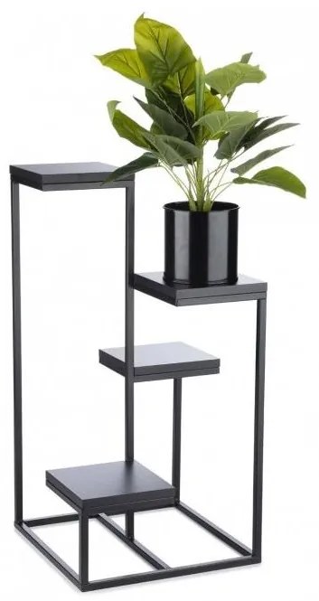 HowHomely Stojan na kvety KASKADA 79x40 čierna HH-BL-14-BMB-MDF